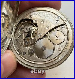 Tavannes (Schwob Freres& Co) Silver 0.800 Vintage Pocket Watch Hunter case Works