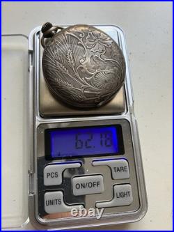 Tavannes (Schwob Freres& Co) Silver 0.800 Vintage Pocket Watch Hunter case Works