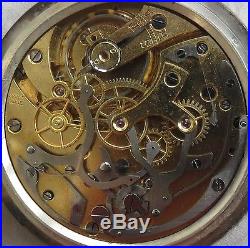 Teleyon Chronograph Pocket watch open face silver case 51 mm in diameter