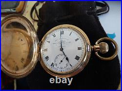 Thomas Russell & Son Tempus Fugit Liverpool Pocket Watch, Gold plated, USA case