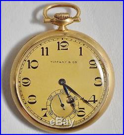 Tiffany & Co. 18K Gold Case Longines 15J Jewels OF 12 Size Pocket Watch (#S211)