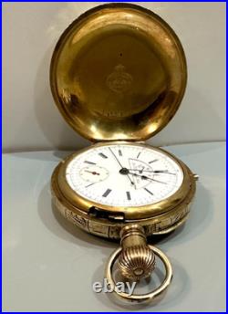 Tissot, Chronograph with Power Reserve Hunter Case Pocket Watch 57mm, For Repairs