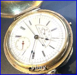 Tissot, Chronograph with Power Reserve Hunter Case Pocket Watch 57mm, For Repairs