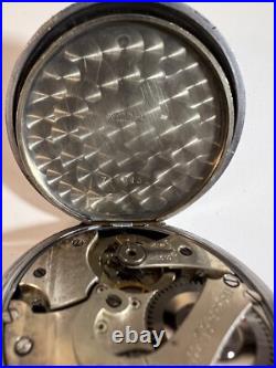 Tissot Sterling Silver Hunting Case Cal 6498 17J S16 ETA Movement Pocket Watch