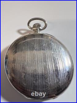 Tissot Sterling Silver Hunting Case Cal 6498 17J S16 ETA Movement Pocket Watch