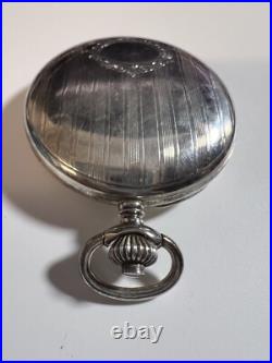 Tissot Sterling Silver Hunting Case Cal 6498 17J S16 ETA Movement Pocket Watch