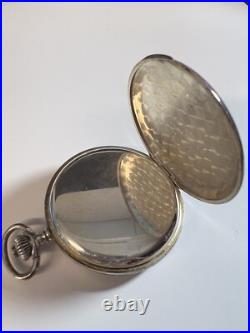 Tissot Sterling Silver Hunting Case Cal 6498 17J S16 ETA Movement Pocket Watch