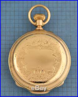 Tremendous 1893 BOX HINGE Elgin FANCY MULTI COLOR DIAL Hunting Case Pocketwatch