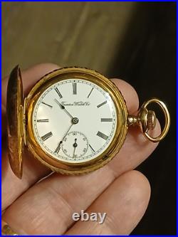 Trenton Watch Company Gold Filled Pocket Watch 7j 6s Case Runs Great