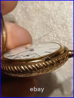 Trenton Watch Company Gold Filled Pocket Watch 7j 6s Case Runs Great