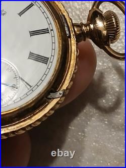 Trenton Watch Company Gold Filled Pocket Watch 7j 6s Case Runs Great
