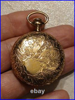 Trenton Watch Company Gold Filled Pocket Watch 7j 6s Case Runs Great