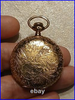 Trenton Watch Company Gold Filled Pocket Watch 7j 6s Case Runs Great