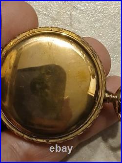 Trenton Watch Company Gold Filled Pocket Watch 7j 6s Case Runs Great