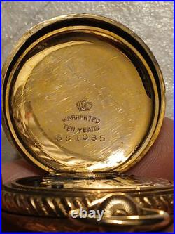 Trenton Watch Company Gold Filled Pocket Watch 7j 6s Case Runs Great