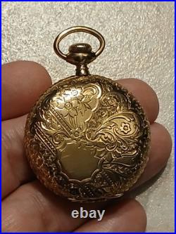 Trenton Watch Company Gold Filled Pocket Watch 7j 6s Case Runs Great