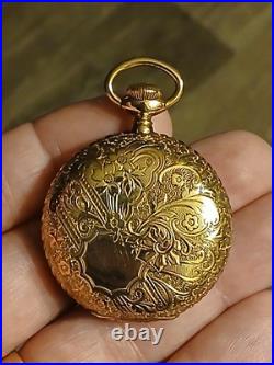 Trenton Watch Company Gold Filled Pocket Watch 7j 6s Case Runs Great