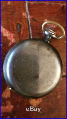 Triple Calendar Moon phase Pocket watch OF Gun Metal Case, Ca. 1905