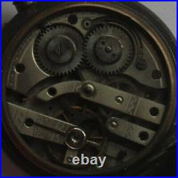 Triple Date & Moon Phase Pocket Watch open face gun case enamel dial