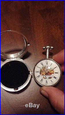 Two 18th century paired case verge fusee pocket watch
