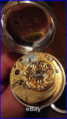 Two 18th century paired case verge fusee pocket watch