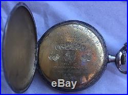 U. Nardin Pocket Watch open face silver carved case 51 mm. In diameter