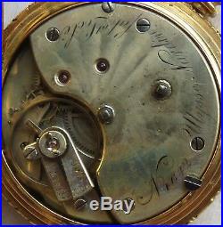 Ulysse Nardin Pocket Watch Key Wind 18K solid gold hunter case enamel dial