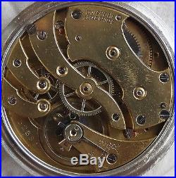 Ulysse Nardin Pocket Watch Open Face silver case enamel dial 50 mm. In diameter