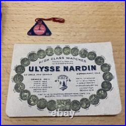 Ulysse Nardin Pocket Watch White Dial/Silver Case with Box & Warranty Vintage
