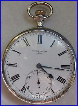 Ulysse Nardin Pocket Watch open face silver case 50 mm. In diameter