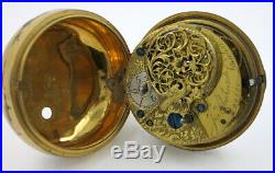 Underpainted horn pair cased verge pocket watch, c1770