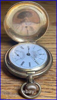 Union Watch Co Pocket Watch Railroad Grade Highly Jeweled Napoleon 14k GF Case