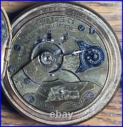 Union Watch Co Pocket Watch Railroad Grade Highly Jeweled Napoleon 14k GF Case