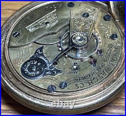 Union Watch Co Pocket Watch Railroad Grade Highly Jeweled Napoleon 14k GF Case