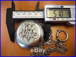 Unique Eugene Bornand & Cie. Chronograph Silver Case Pocket Watch No Reserve