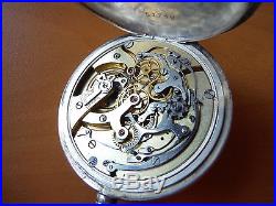 Unique Eugene Bornand & Cie. Chronograph Silver Case Pocket Watch No Reserve