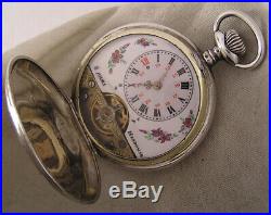 Unique Silver Hunter CASE Serviced Hebdomas 8 Days 1900 Swiss Pocket Watch Mint