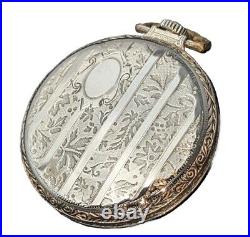 Unique Waltham Antique Pocket Watch 14k Gold With Beautiful Engraved Case