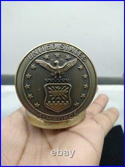 United States Air Force Hunter Case Pocket Watch Key Chain Pre Owned