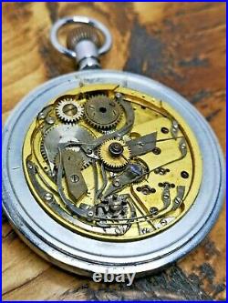 Unusual English Pocket Watch in Custom Case, Chronograph Working! (P111)