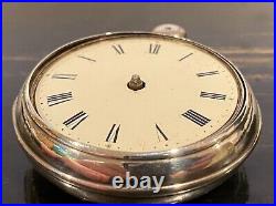 VERGE FUSEE PAIR CASE SILVER POCKET WATCH, for parts repairs