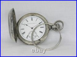VERY RARE 18S KEYSTONE POCKET WATCH With FAHY'S COIN SILVER 5-PIECE CASE