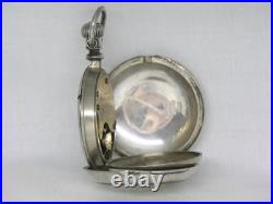 VERY RARE 18S KEYSTONE POCKET WATCH With FAHY'S COIN SILVER 5-PIECE CASE