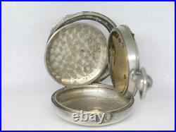 VERY RARE 18S KEYSTONE POCKET WATCH With FAHY'S COIN SILVER 5-PIECE CASE