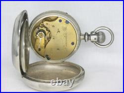 VERY RARE 18S KEYSTONE POCKET WATCH With FAHY'S COIN SILVER 5-PIECE CASE