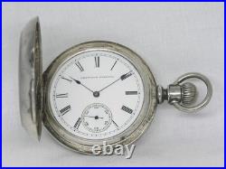VERY RARE 18S KEYSTONE POCKET WATCH With FAHY'S COIN SILVER 5-PIECE CASE