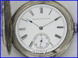 VERY RARE 18S KEYSTONE POCKET WATCH With FAHY'S COIN SILVER 5-PIECE CASE