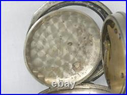 VERY RARE 18S KEYSTONE POCKET WATCH With FAHY'S COIN SILVER 5-PIECE CASE