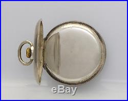 VERY RARE 50mm Zenith Alarm Antique Pocket Watch Silver Open Face Case, WORKS