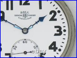 VERY RARE BALL ILLINOIS 23 JEWEL POCKET WATCH 14K GF with FACTORY CASE, SERVICED